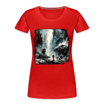 Apocalypse / Weltuntergang / Zerstörung / Anarchie - Frauen Premium Bio T-Shirt - Rot - Vorne - Mia (176cm)