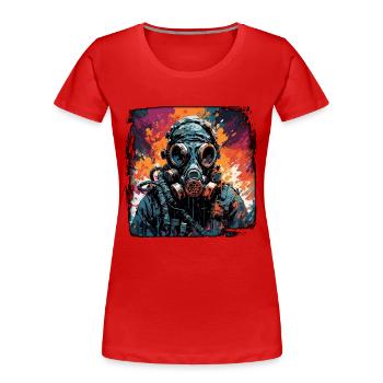Apocalypse / Weltuntergang / Zerstörung / Anarchie - Frauen Premium Bio T-Shirt - Rot - Vorne - Mia (176cm)