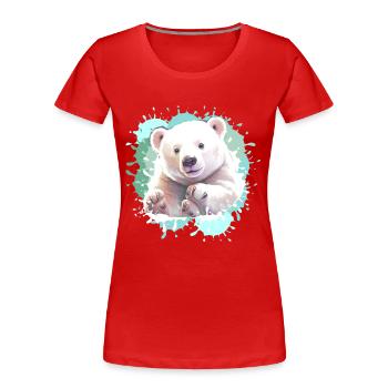 Polar Bear, Bear, Baby Polar Bear,Blue - Women's Premium Organic T-Shirt - red - Front - Mia (176cm)