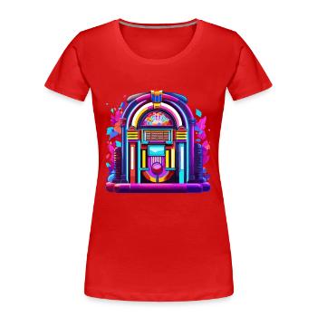 Jukebox / Musikautomat / Retro / 50er Jahre - Frauen Premium Bio T-Shirt - Rot - Vorne - Mia (176cm)