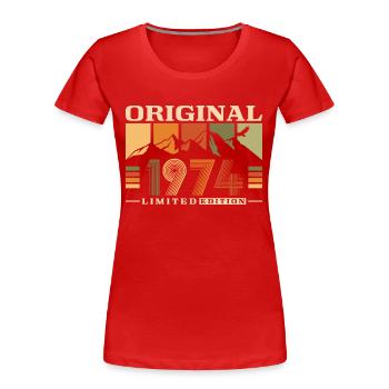 Vintage Berge 1974 Geburtsjahr Geschenk - Frauen Premium Bio T-Shirt - Rot - Vorne - Mia (176cm)