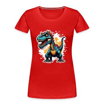 Dinosaur / Animal / Prehistoric / Reptile / Boys - Women's Premium Organic T-Shirt - red - Front - Mia (176cm)
