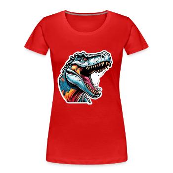 Dinosaur / Animal / Prehistoric / Reptile / Boys - Women's Premium Organic T-Shirt - red - Front - Mia (176cm)