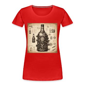 Blueprint / Sepia / Vintage / Retro / Liquor - Women's Premium Organic T-Shirt - red - Front - Mia (176cm)