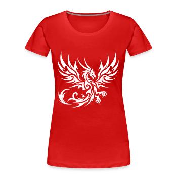 Dragon tribal de tatouage sauvage avec des ailes - T-shirt bio Premium Femme - rouge - Devant - Mia (176cm)