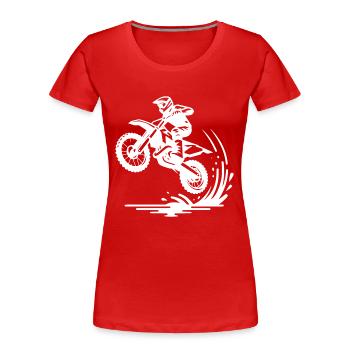 Motorsport Enduro Springende Maschine - Frauen Premium Bio T-Shirt - Rot - Vorne - Mia (176cm)
