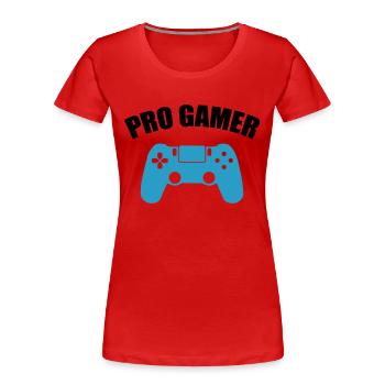 pro gamer - Frauen Premium Bio T-Shirt - Rot - Vorne - Mia (176cm)