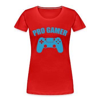 pro gamer - Frauen Premium Bio T-Shirt - Rot - Vorne - Mia (176cm)