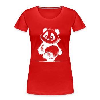 Cuddly Bear Kids Panda Baby Pencil Sketch - Women's Premium Organic T-Shirt - red - Front - Mia (176cm)