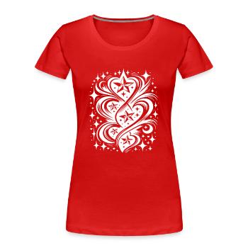 Composition de tatouage d’étoiles et de cœurs - T-shirt bio Premium Femme - rouge - Devant - Mia (176cm)