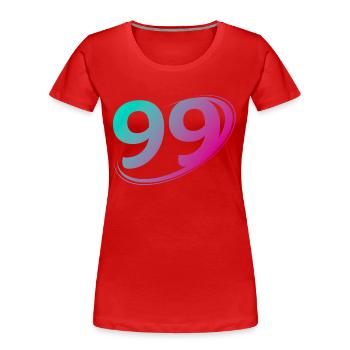 Number 99 multicolor - Women's Premium Organic T-Shirt - red - Front - Mia (176cm)