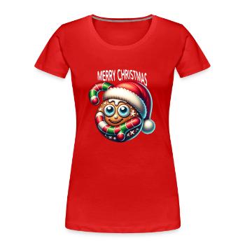 Christmas - Frauen Premium Bio T-Shirt - Rot - Vorne - Mia (176cm)