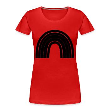 Regenbogen - Frauen Premium Bio T-Shirt - Rot - Vorne - Mia (176cm)