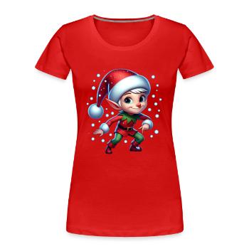 Noël Onze Boules de Neige - T-shirt bio Premium Femme - rouge - Devant - Mia (176cm)