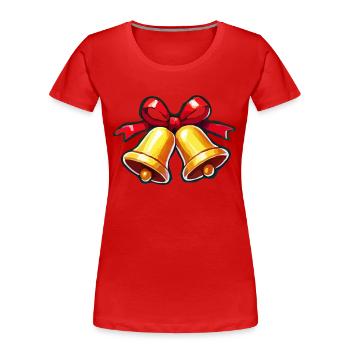 Cloches - T-shirt bio Premium Femme - rouge - Devant - Mia (176cm)