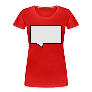 Sprechblase - Frauen Premium Bio T-Shirt - Rot - Vorne - Mia (176cm)