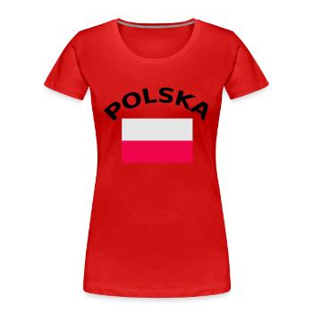 Poland, Polska, flag, flag - Women's Premium Organic T-Shirt - red - Front - Mia (176cm)