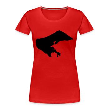 Borkum - Women's Premium Organic T-Shirt - red - Front - Mia (176cm)