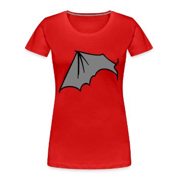 batwing_left_grey - T-shirt bio Premium Femme - rouge - Devant - Mia (176cm)