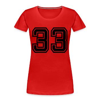 33 - Frauen Premium Bio T-Shirt - Rot - Vorne - Mia (176cm)
