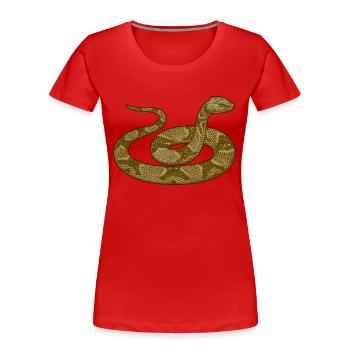 Angry Schlange - Frauen Premium Bio T-Shirt - Rot - Vorne - Mia (176cm)