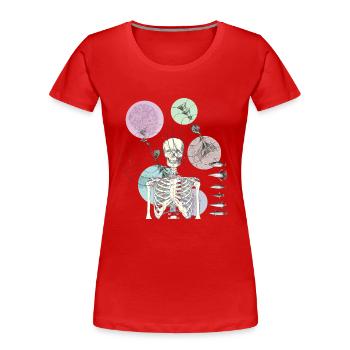 skeleto - Frauen Premium Bio T-Shirt - Rot - Vorne - Mia (176cm)