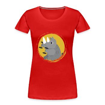 T-shirt images de corps de rhinocéros - T-shirt bio Premium Femme - rouge - Devant - Mia (176cm)