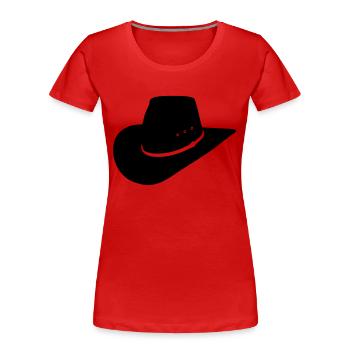 chapeau cowboy - T-shirt bio Premium Femme - rouge - Devant - Mia (176cm)