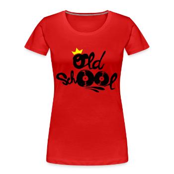 Old school - T-shirt bio Premium Femme - rouge - Devant - Mia (176cm)