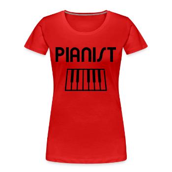 Pianist mit Klaviertastatur - Frauen Premium Bio T-Shirt - Rot - Vorne - Mia (176cm)