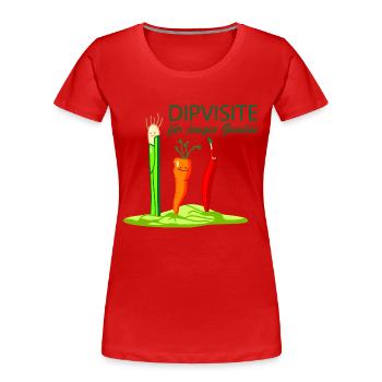 Junges Gemüse zum dippen. - Frauen Premium Bio T-Shirt - Rot - Vorne - Mia (176cm)