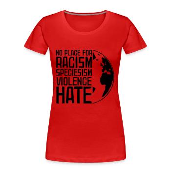 Antifa Antifascisme Contre le racisme Cadeau nazis - T-shirt bio Premium Femme - rouge - Devant - Mia (176cm)