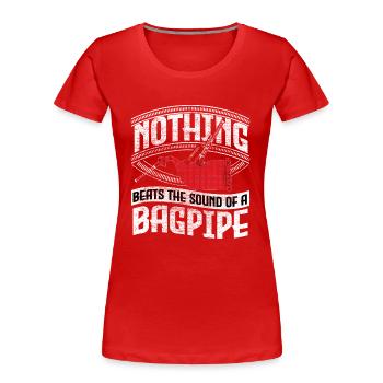 Musicien de cornemuse Idée cadeau cornemuse - T-shirt bio Premium Femme - rouge - Devant - Mia (176cm)