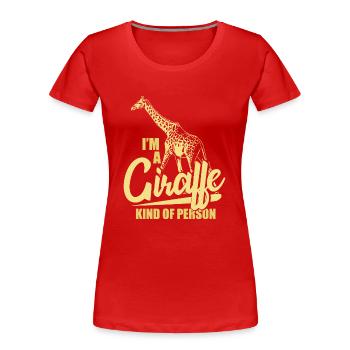 Girafe Bien-être animal - T-shirt bio Premium Femme - rouge - Devant - Mia (176cm)