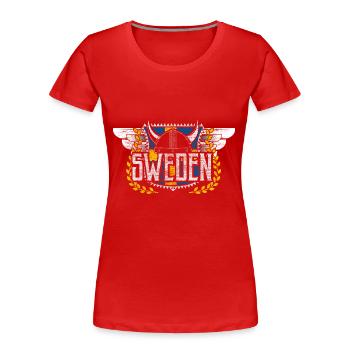 Sweden Mountains European Union - Women's Premium Organic T-Shirt - red - Front - Mia (176cm)