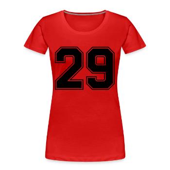 29 - T-shirt bio Premium Femme - rouge - Devant - Mia (176cm)