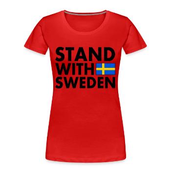 Schweden - Frauen Premium Bio T-Shirt - Rot - Vorne - Mia (176cm)