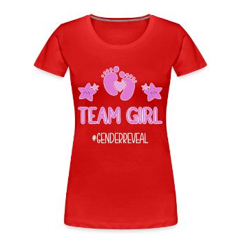 Gender Reveal Babyparty Geschlecht - Frauen Premium Bio T-Shirt - Rot - Vorne - Mia (176cm)