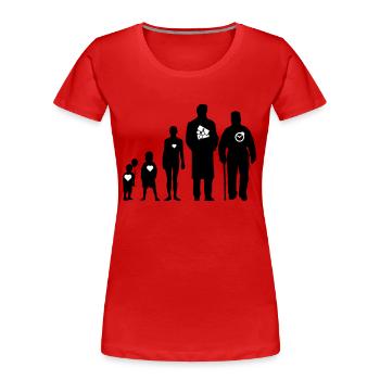 The cycle of life: love, money, time - Women's Premium Organic T-Shirt - red - Front - Mia (176cm)