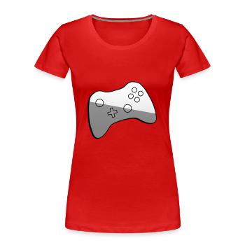 Controller - Illustration - Frauen Premium Bio T-Shirt - Rot - Vorne - Mia (176cm)
