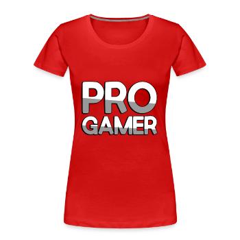 PRO GAMER - Gaming - Women's Premium Organic T-Shirt - red - Front - Mia (176cm)