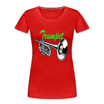 Trumpet Cartoon Art Design - Frauen Premium Bio T-Shirt - Rot - Vorne - Mia (176cm)