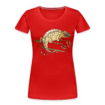 Chameleon - Women's Premium Organic T-Shirt - red - Front - Mia (176cm)