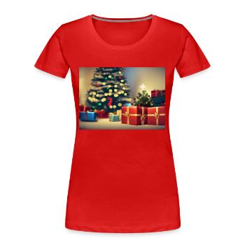 Weihnachtsgeschenke - Frauen Premium Bio T-Shirt - Rot - Vorne - Mia (176cm)