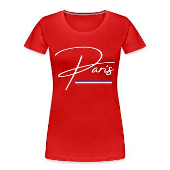 Paris idée cadeau - T-shirt bio Premium Femme - rouge - Devant - Mia (176cm)