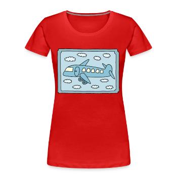 Flugzeug Design - Frauen Premium Bio T-Shirt - Rot - Vorne - Mia (176cm)