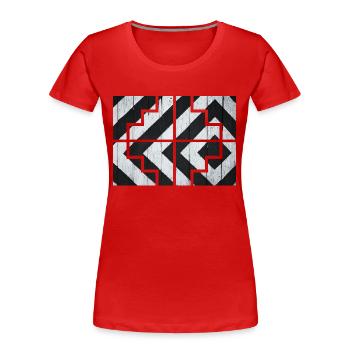 Geometrisch - Frauen Premium Bio T-Shirt - Rot - Vorne - Mia (176cm)