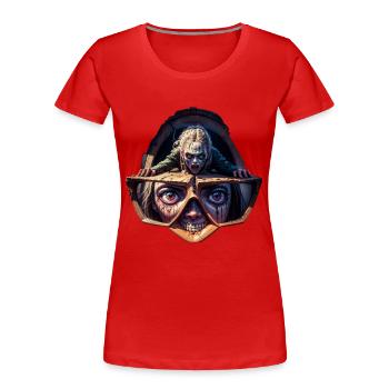 Geekhead-Zombie - Frauen Premium Bio T-Shirt - Rot - Vorne - Mia (176cm)