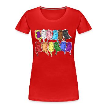 Pride Progress Flag Otter Equality - Women's Premium Organic T-Shirt - red - Front - Mia (176cm)