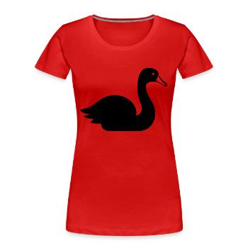 Schwan - Frauen Premium Bio T-Shirt - Rot - Vorne - Mia (176cm)